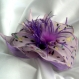 Broche fleur en tissu & plumes et perles 180