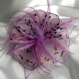 Grande barrette fleur en tissu & plumes et perles 180