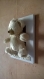 Cadre avec ours beige en peluche inscription 