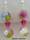 Boucles d'oreilles en perles de verre de murano authentiques collection 