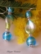 Boucles d'oreilles en perles de verre de murano authentiques, perle torsadée 15 mm,turquoise,vert acide,feuille d'argent,