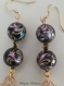 Boucles d'oreilles  en perles japonaises tensha  multicolores, cristal swarovski, perles de 10 mm de diamètre, trèfle à 4 feuilles po,