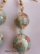 Boucles d'oreilles en perles japonaises tensha,lignées d'or,rondes de 14 et 10 mm de diamètre,cristal swarovski,