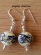 Boucles d'oreilles en perles de verre lampwork fabriquées à la main montées sur éléments en argent, crochets d'oreilles en argent,