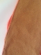 Bracelet type manchette en soie shibori orange, cristal swarovski, 55 mm de large, 18,5 cm de longueur, ajustable,