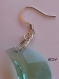 Boucles d'oreilles en cristal autrichien montées sur argent,croissant de lune vert clair facetté de 30 mm de hauteur et 15 mm de largeur,