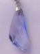 Pendentif sur chaine boule en argent 925 - cristal autrichien coloris lavender,chaine argent 45 cm,pendentif wing 25 x 14 mm,