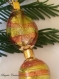 Boucles d'oreilles en perles de verre de murano authentiques, collection stripes, rubino, vert, feuille d'or, spirale 15 mm, perle 12 mm,