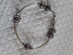 Br216 bracelet en métal argenté et perles imitation pandora