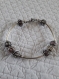 Br215 bracelet en métal argenté et perles imitation pandora
