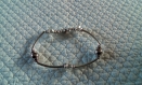 Br230- bracelet en métal argenté et perles imitation pandora