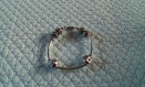 Br235- bracelet en métal argenté et perles imitation pandora