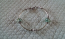 Br240- bracelet en métal argenté et perles imitation pandora