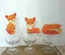 Marque-place sur verre thème renard personnalisé avec le prénom de vos invités.trois modèles à choisir