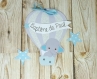 Faire-part naissance, baby shower ou baptême montgolfière éléphant avec photo style volets