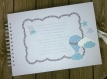 Livre d'or thème montgolfière étoiles nuages aérien en tissu pour baptême ou anniversaire couleurs personnalisables