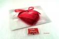Carte postale photo cœur satin dentelle rouge