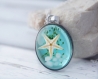 Ocean necklace real starfish necklace nautical necklace starfish pendant blue resin nature necklace  starfish necklace sea necklace gift