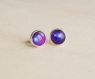 Stud earrings nebula purple galaxy earrings space earrings universe earrings glass dome earrings galaxy jewelry anniversary gift  for her
