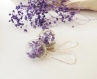 Purple  flower earrings  purple earrings purple flower jewelry  real flowers earrings terrarium jewelry botanical jewelry gift for her