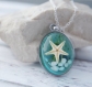 Ocean necklace real starfish necklace nautical necklace starfish pendant blue resin nature necklace  starfish necklace sea necklace gift