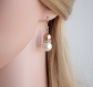 Champagne pearl drop earrings bridesmaid jewelry crystal dangle earrings  anniversary gift for women weddings gift for her bridal earrings
