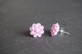 Pink flower stud earrings light pink stud earrings  flower earrings pink post earrings cabochon earrings children earrings gift for her