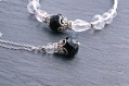 Black necklace black pendant necklace black cristal necklace wedding jewelry black bridesmaid gift  wedding small necklace black jewelry