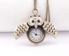 Owl watch necklace vintage style owl watch pendant antique bronze  watch locket owl jewelry steampunk pocket watch necklace christmas gift