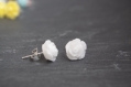 Flower stud earring rose studs white earrings rosebud earrings hypoallergenic studs rose earrings gift for her earrings wedding gift jewelry