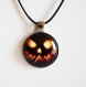 Halloween pumpkin necklace halloween pumpkin pendant halloween jewelry evil pumpkin  glass cameo  gothic lantern goth jewelry gift for her