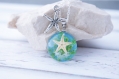 Nautical necklace starfish pendant ocean necklace real starfish necklace blue nature resin necklace  starfish necklace sea necklace gift