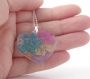 Real flower rainbow necklace heart pendants pride jewelry gift for her resin necklace botanical jewelry pressed flower rainbow flowers lace