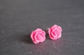 Pink flower stud earring rose stud  earrings rosebud earrings hypoallergenic studs rose earrings gift for her earrings wedding gift jewelry