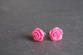 Pink flower stud earring rose stud  earrings rosebud earrings hypoallergenic studs rose earrings gift for her earrings wedding gift jewelry