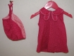 Ensemble robe -bonnet - rose fuschia bébé 3 mois