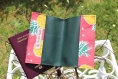 Etui de protection pour passeport en toile enduite motif « ananas » , entièrement doublé – création artisanale