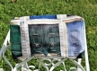 Trousse de toilette zippée cubique en toile cirée motifs « portes », entièrement doublé – création artisanale