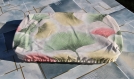 Lot de 4 charlottes couvre plat en toile enduite  - création artisanale