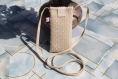 Pochette bandoulière pour portable en simili cuir  - création artisanale