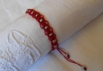 Rouge passion bracelet en micro macramé