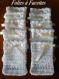Mariage, baptème : 10 sachets en coton blanc au crochet motif fleur 