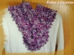 Col snood douceur en laine mélange de mauve avec fleur au crochet