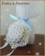 Chapeaux au crochet en coton blanc par 6 : décoration marriage, baptème