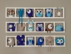 Décoration chambre bebe garçon bleu et beige , hiboux animaux, beige taupe bleu, cadeau naissance  original