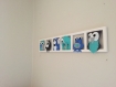 Décoration chambre bebe, cadre mural, animaux feutrine turquoise bleu