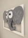 Cadre déco chambre enfant, grande tête d'éléphant, cadeau naissance original