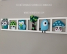 Décoration chambre enfant personnalisée, cadre mural, bleu, gris, cadeau naissance