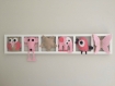 Cadre décoration chambre de bébé fille , figurines rose beige - cadeau original
