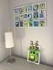 Cadre décoration chambre de bébé, animaux vert gris jaune - cadeau original